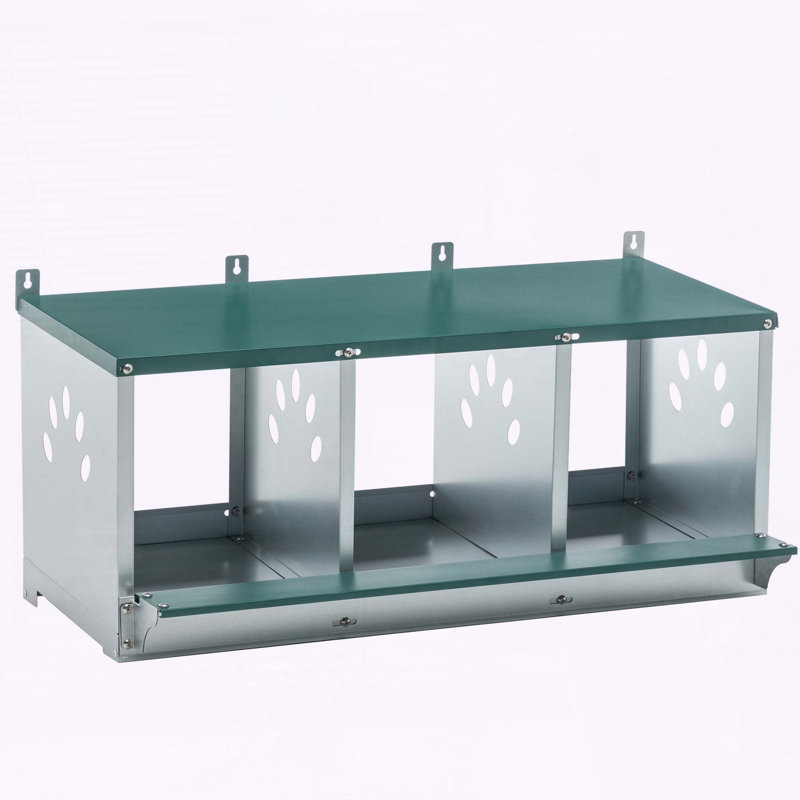 3-Compartment Metal Nesting Box for Chickens