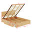 Lit plateforme en bois avec tête de lit moderne, lattes en bois, rangement en dessous et 2 tiroirs-436171605