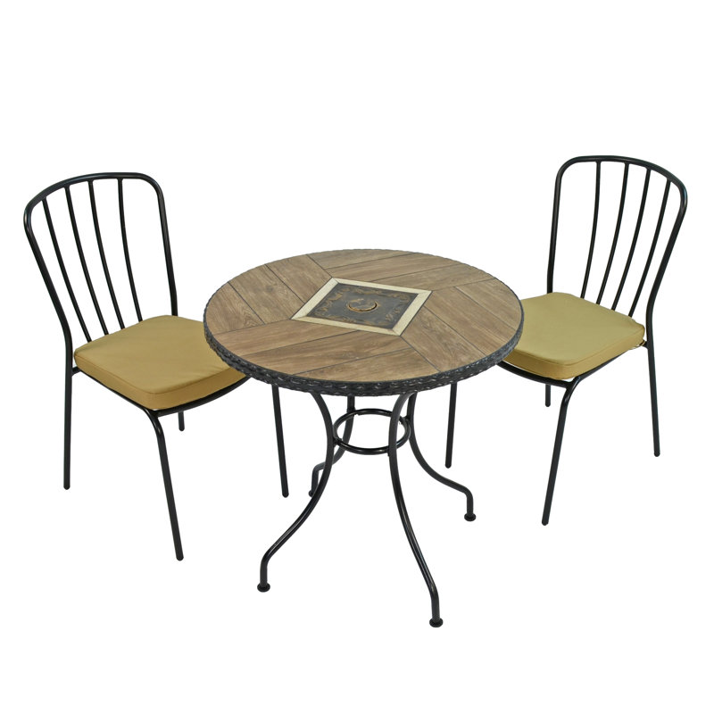 Haslemer 2 Seater Bistro Set with Cushions