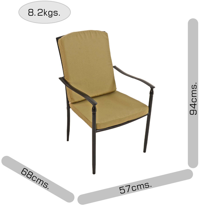 BAYFIELD FIREPIT 89cm Table with 4 ASCOT DELUXE Chairs Garden Set