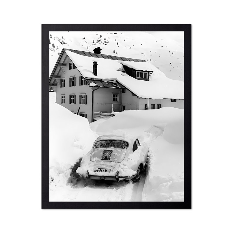 Voiture coincée dans la neige, Unframed, Poster, 18"H x 24"W
