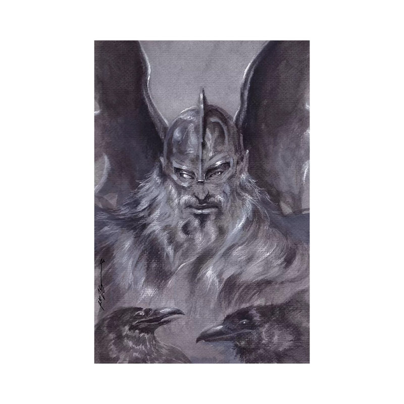Odin by Ruth Thompson - Wrapped Canvas Painting, 30.48 cm H x 45.72 cm W