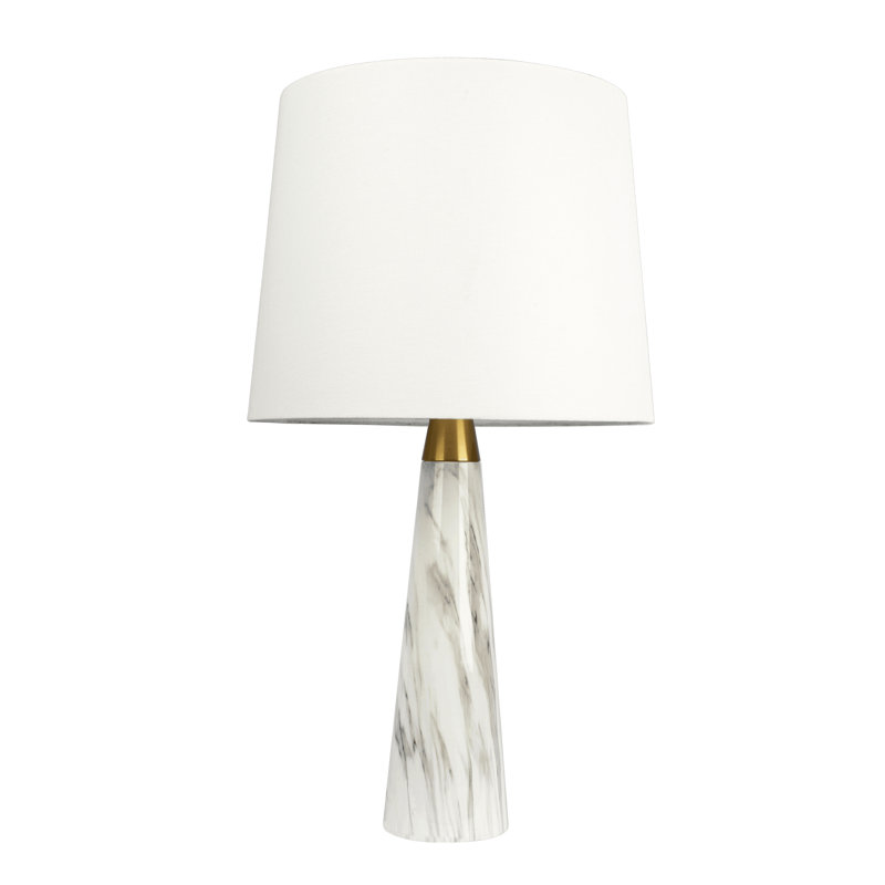 Lampe de table Enclave Hydro White avec interrupteur marche / arrêt et base en faux marbre