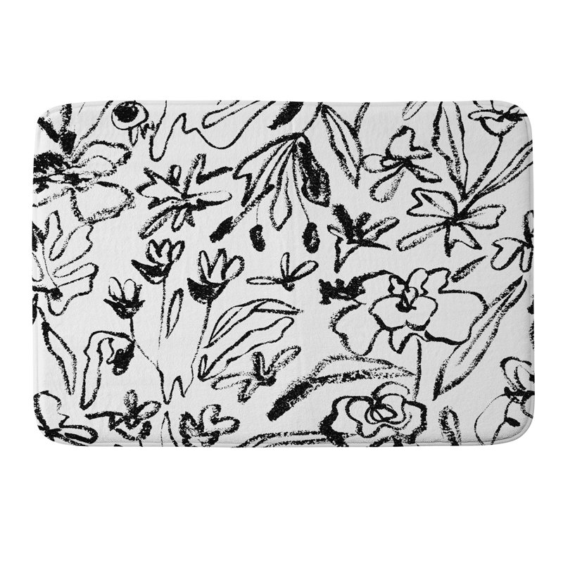 Tapis de bain en mousse viscoélastique CayenaBlanca, Simple - L 21 po x l 34 po