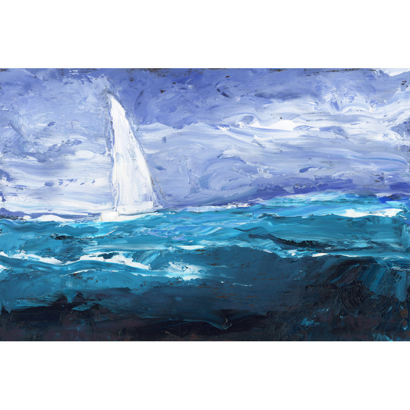 Sail Ho II by Alicia Longley - Wrapped Canvas Painting, 61cm H x 91cm W, Black Floater Framed