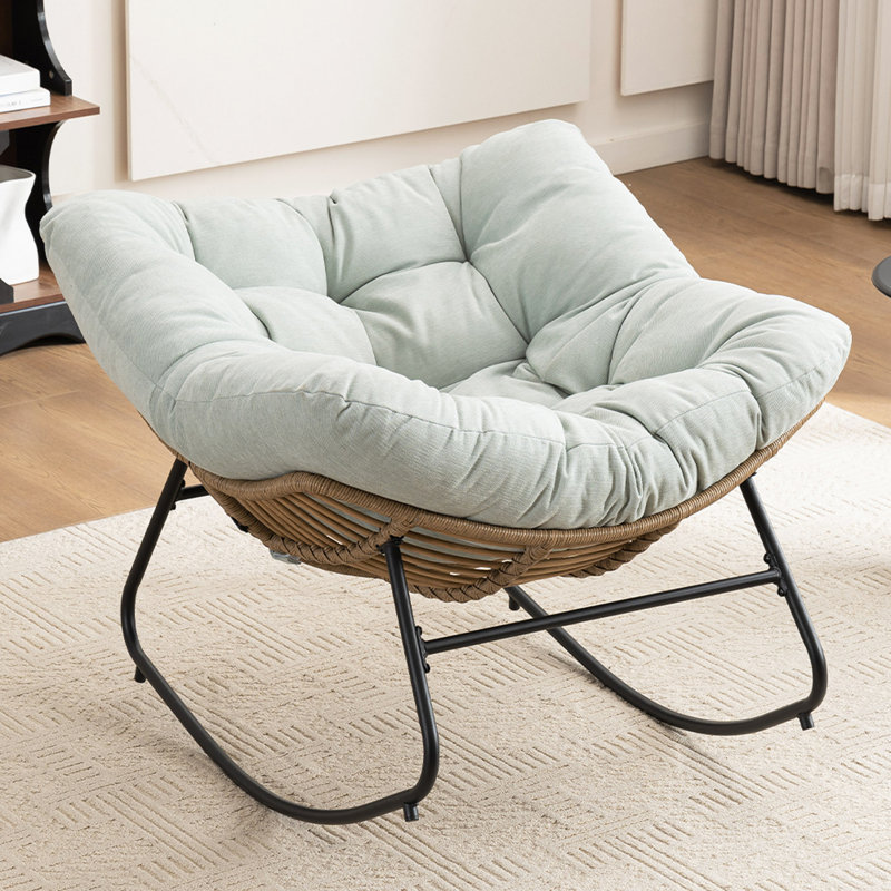 Chaise berçante, chaise d'appoint rembourrée en chenille, chaise berçante de chambre de bébé, salon, chambre à coucher, appartement