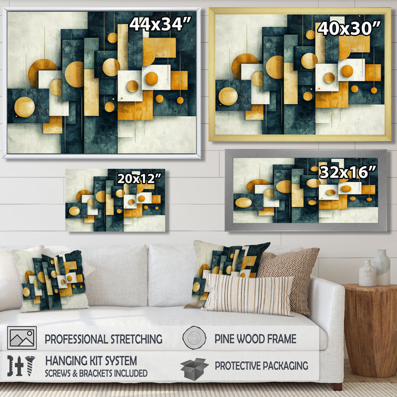 Décoration murale Dynamic Square Of Abstract Geometric Maze I - Abstract, H 34 po x l 44 po, Toile tendue, Ne s’applique pas