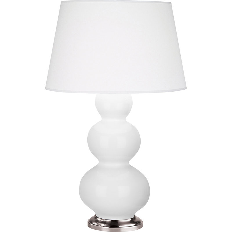Lampe de table en verre et métal, Marguerite / argent