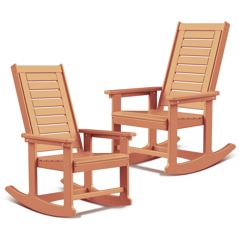 Chaise berçante d'extérieur en PEHD, Orange