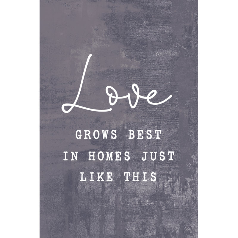 Love Grows Best Distressed Blue - Wrapped Canvas Print, 30cm H x 20cm W x 3.8cm D