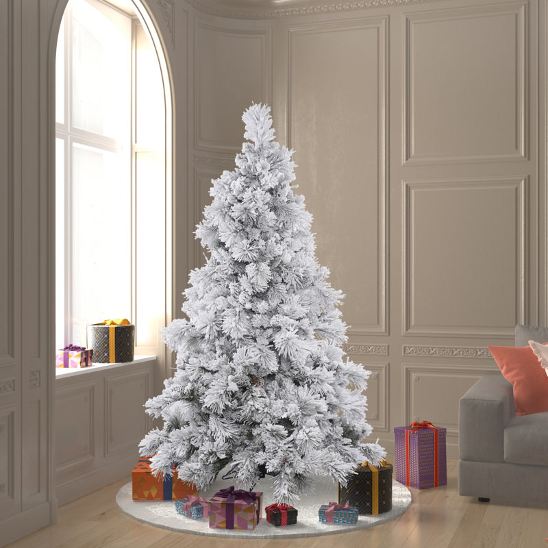 Alberta Flocked Artificial Christmas Tree Unlit, 6.5'
