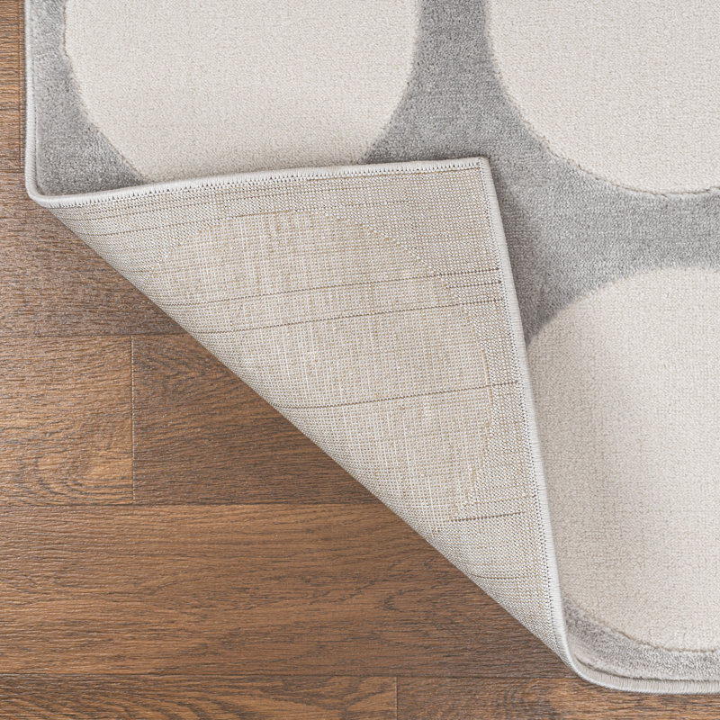 Tapis gris clair / crème Edden, Rectangle 7 pi 10 po x 10 pi