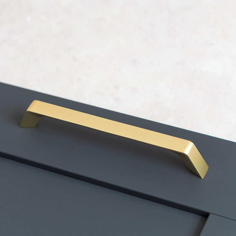 160mm Brushed Brass Sloped D-Bar Handle