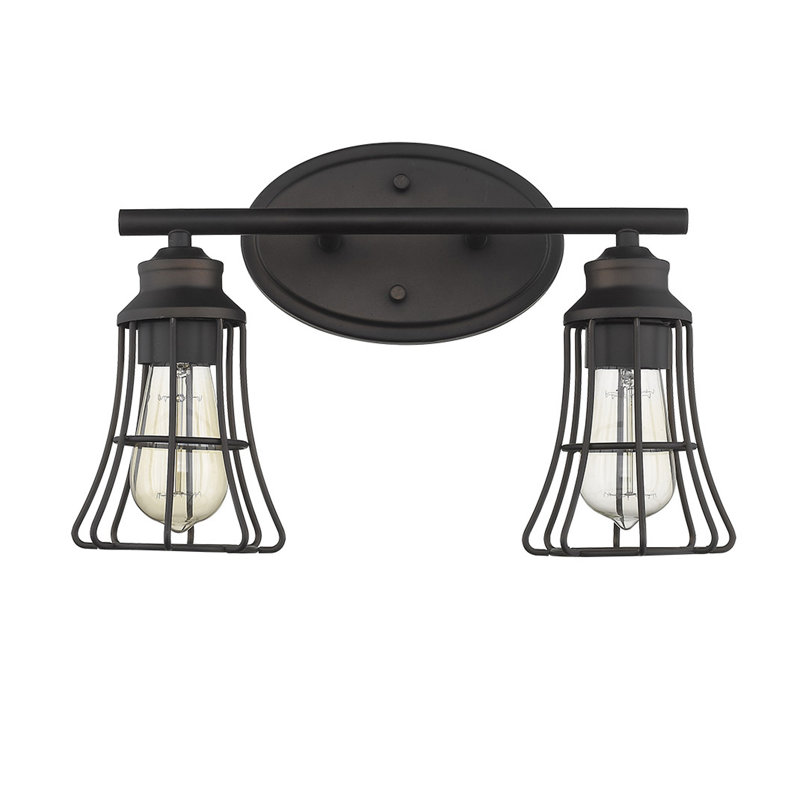 Éclairage pour salle de bain à intensité variable 2 lumières Painesville, Bronze huilé