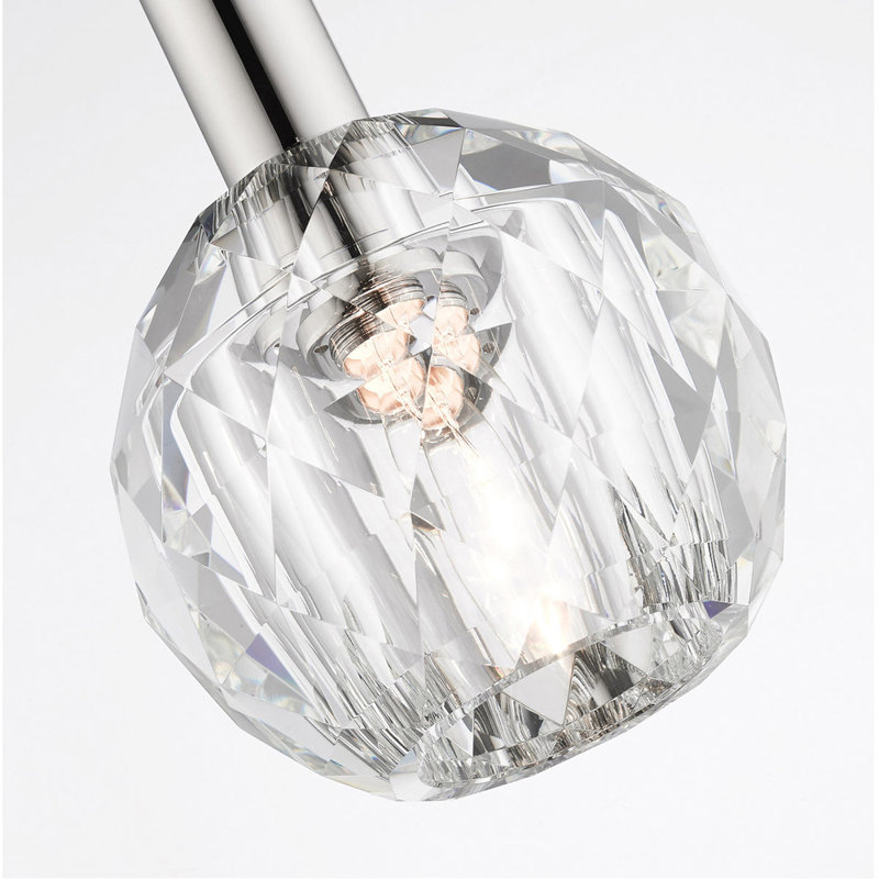 Elegant Mini Globe Pendant in Polished Nickel with Crystal Shade