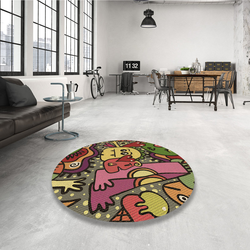 Tapis 100% à motifs lavables à la machine 2989 - brun, Rectangle 4 pi x 6 pi