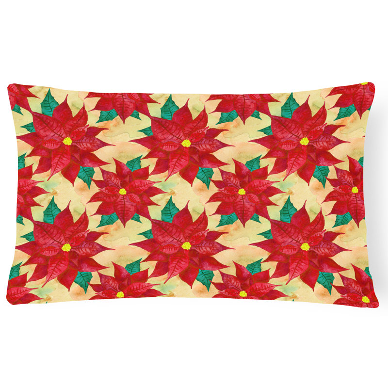  Coussin décoratif intérieur / extérieur Poinsettias Christmas