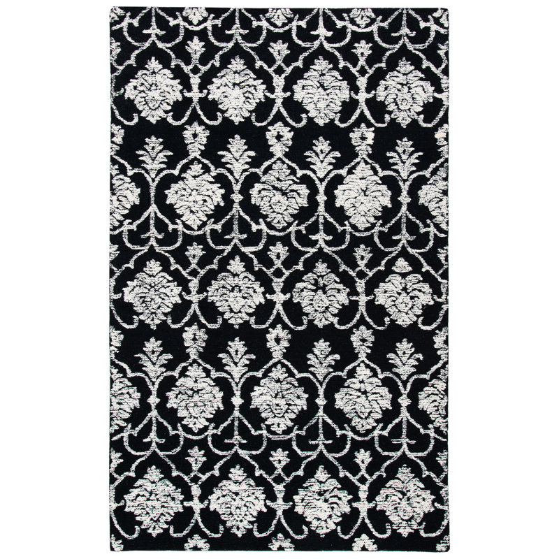 Wong Hand Tufted Indian Wool And Cotton With Latex Ikat Rug, Rectangle 6' x 9'