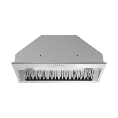 Streamline 34 In. T-11611-1-DT Pescara Ducted Insert 350 CFM Range Hood In Brushed Stainless Steel With Baffle Filters, Electronic Button Control, LED Light