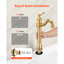 Single Handle Sink Faucet, Solid Brass Single Handle Kitchen Faucet, 1 or 3 Hole Kitchen Faucets with Push-Button Drain, Suitable for Bathroom, RV, Bar, Public Restroom, Anti-Backflow Design