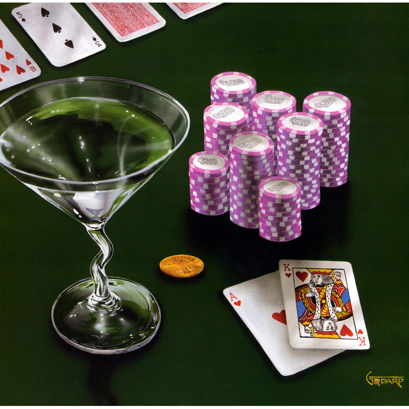 Poker Chips Big Slick, 15" H x 15" W