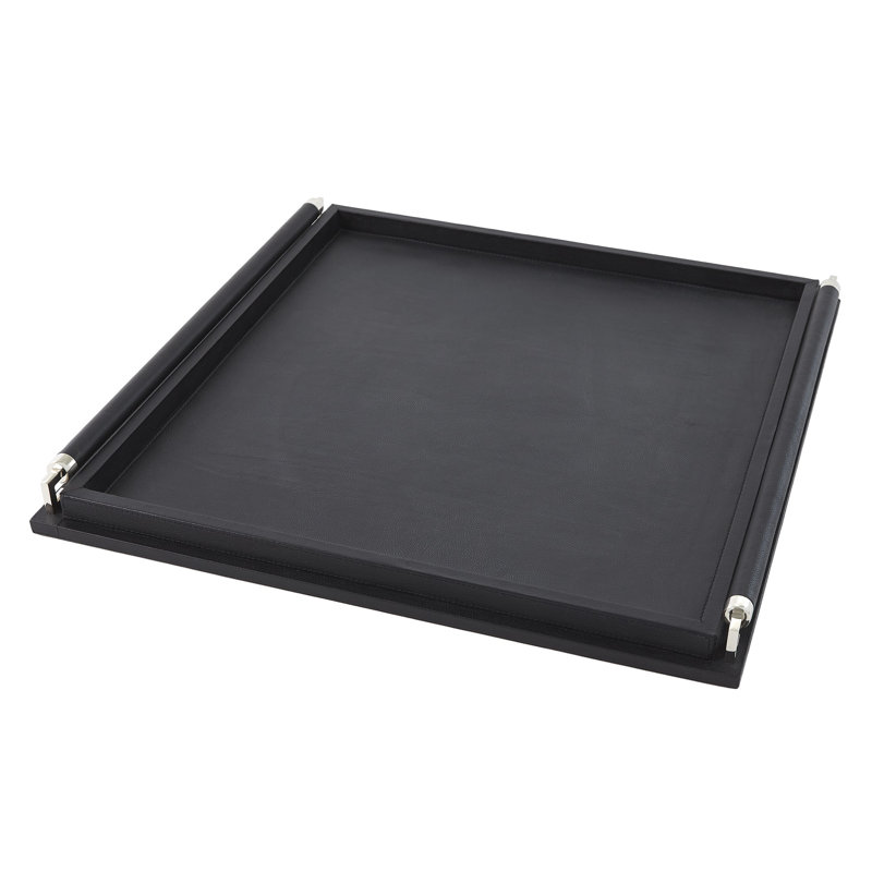 Small Wrapped Handle Tray, Large, Black