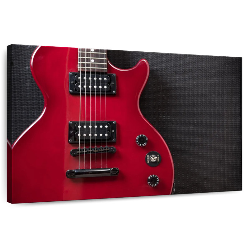 Guitare électrique Abarca Shiny Red, H 24 po x l 36 po