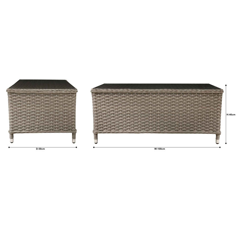 Aleila Rectangular 108Cm L Outdoor Coffee Table