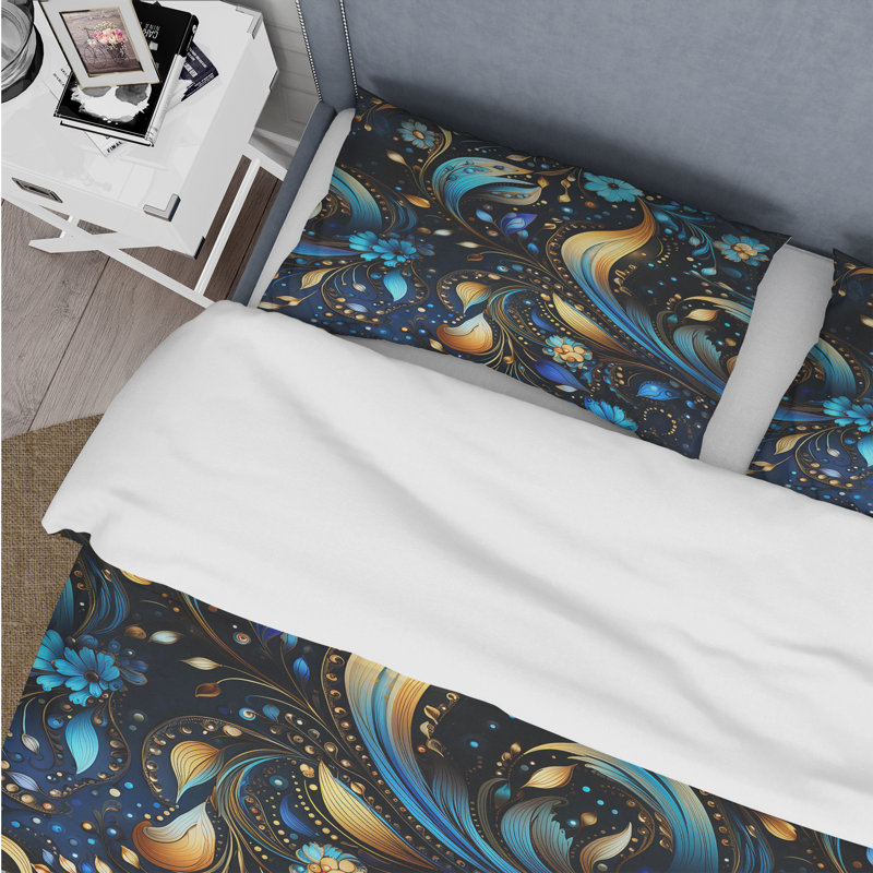 Literie à motif cachemire marocain, Housse de couette simple + 1 taie décorative stan