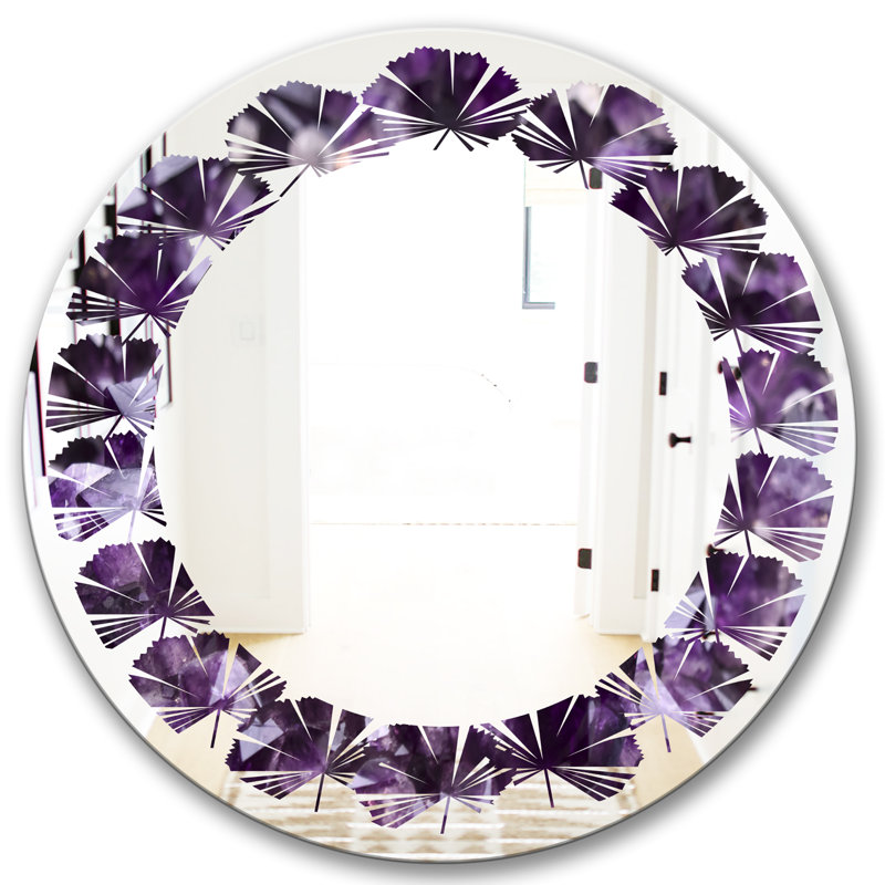 Miroir mural Leaves Amethyst Geode, H 31,5 po x l po
