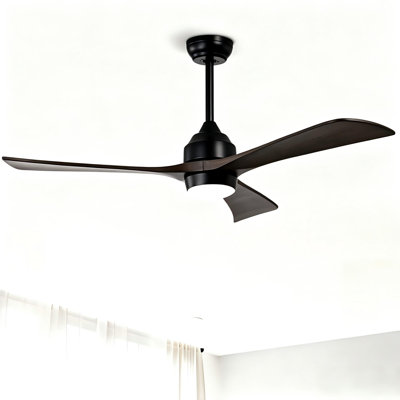 52" 3-Blade Ceiling Fan with Solid Wood Blades