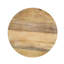 Table d'appoint en verre 16 po x 17,5 po avec plateau en bois, base peinte à la main pour des espaces compacts et un décor élégant