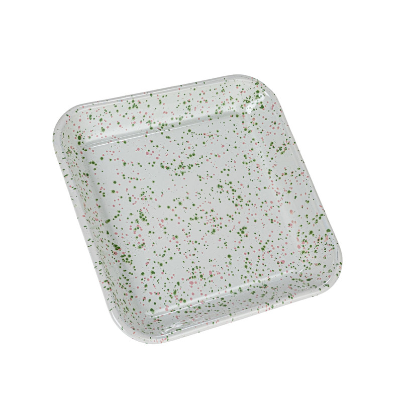 Plateau en métal émaillé Mint Splatterware