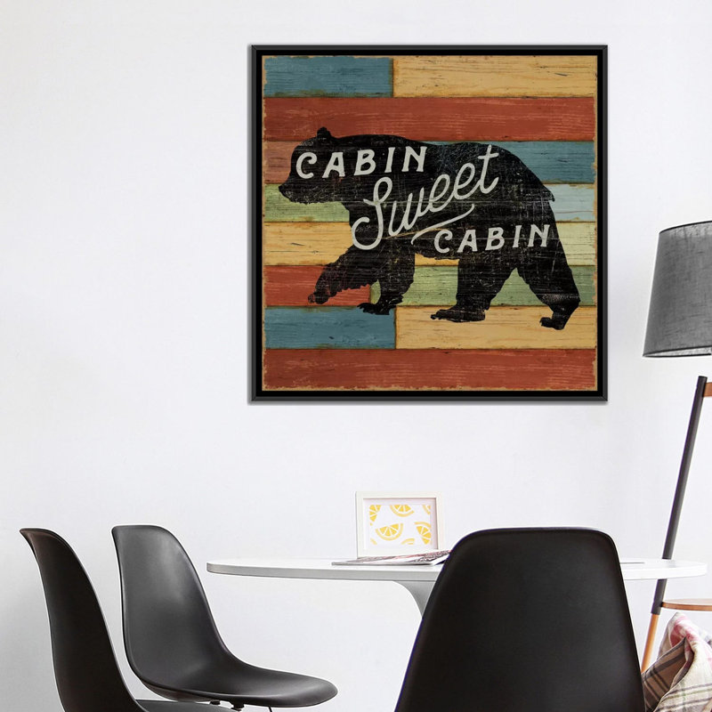 Lake Lodge IV, impression sur toile tendue, H 37 po x l 37 po x P 1,5 po, Toile avec cadre noir, Pas de tapis