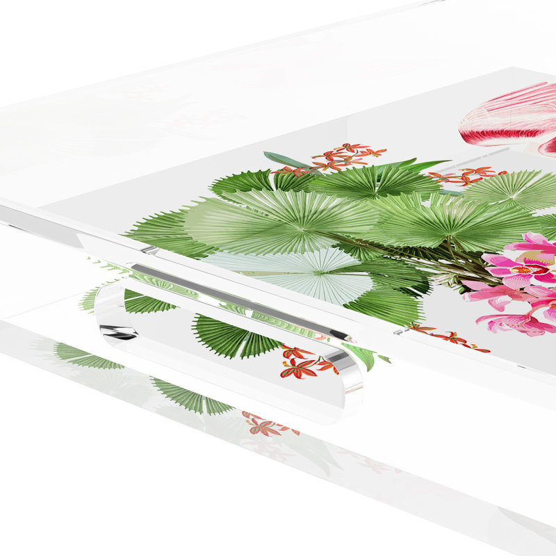 Leopard Walk Acrylic Square Decorative Tray, 18"W x 18"D x 2"H