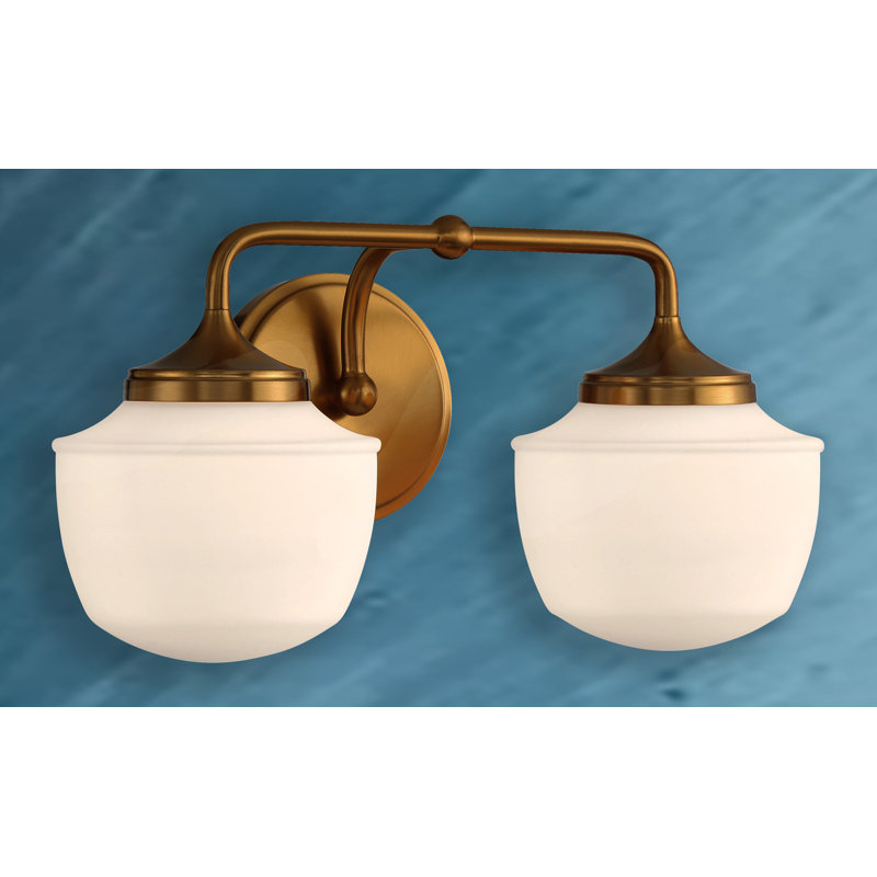 Meuble-lavabo 2 lumières Winston Porter Zavion, Laiton antique