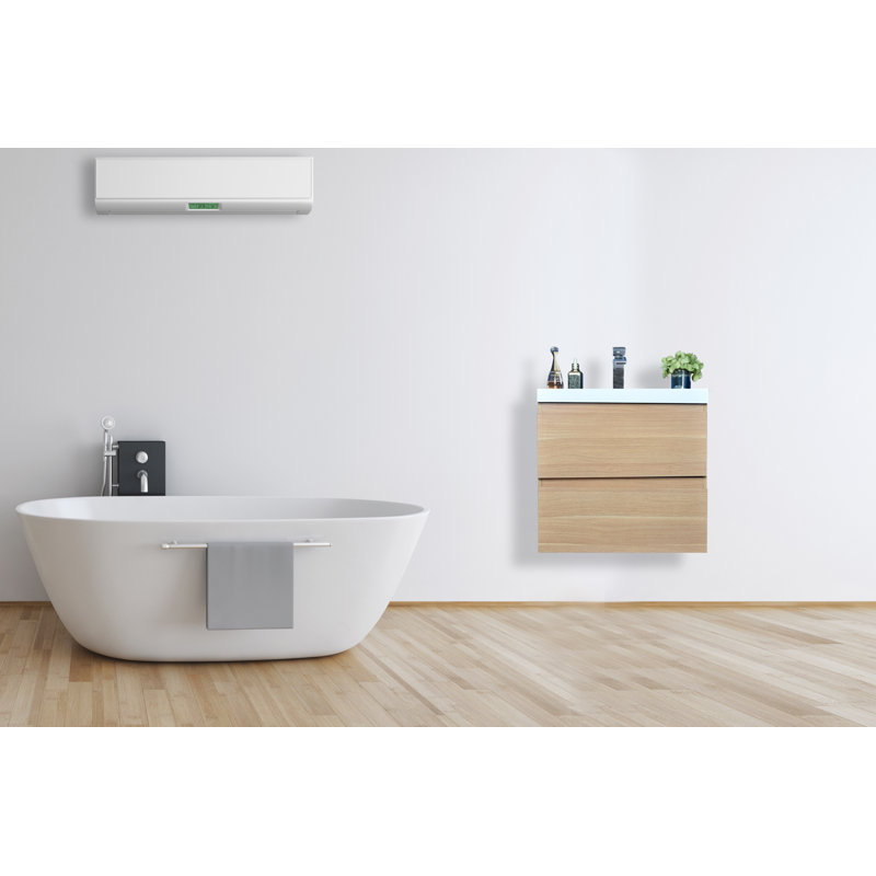 Base de meuble-lavabo simple 23,5 po mural seulement, Chêne blanc