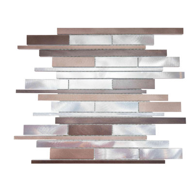 Carreau de mosaïque linéaire en métal 1 po x 3 po Mason