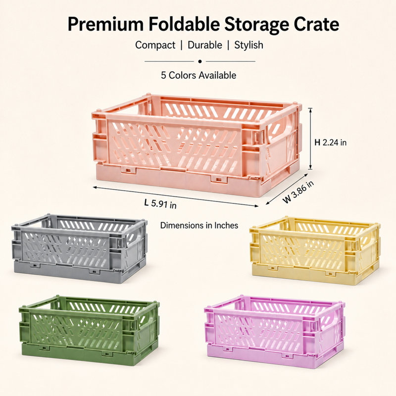 Petit panier de rangement pliable multicolore, 10 pièces