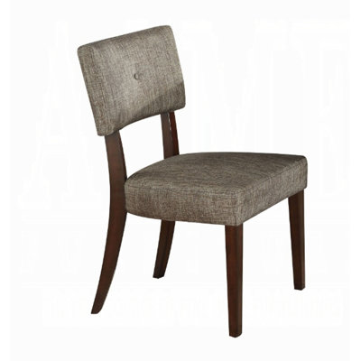 Ensemble de 2 chaises d'appoint en tissu gris et finition espresso