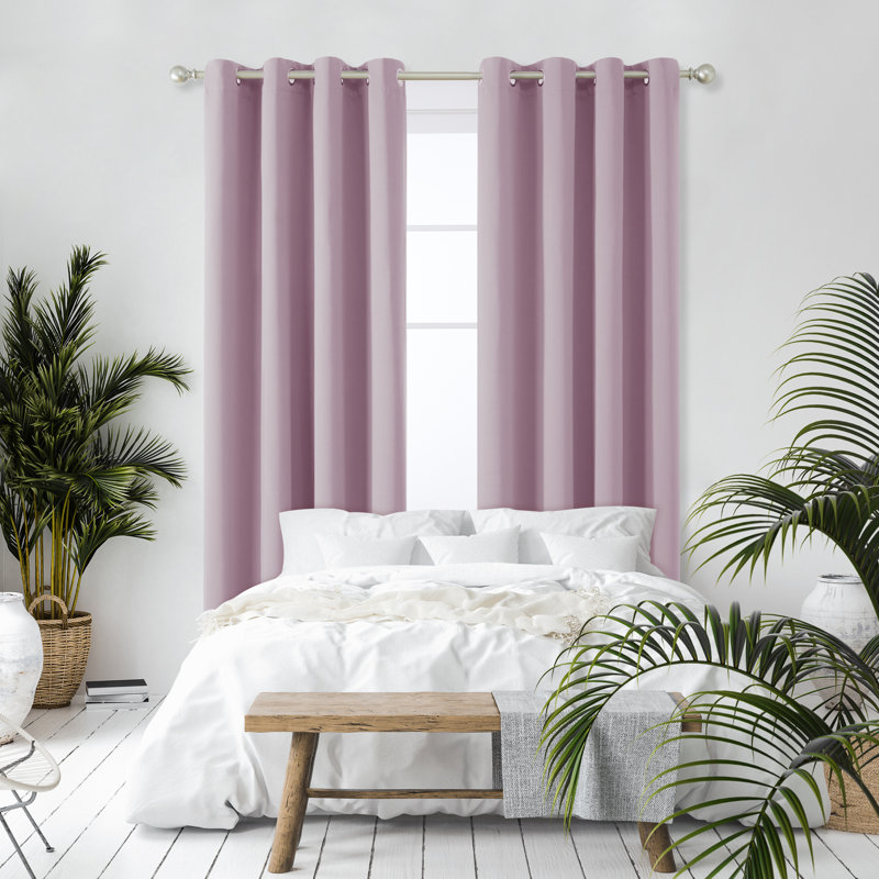 Quannisha Blackout Curtain Pair, Pink Lavender, 66cm Width x 183cm Drop
