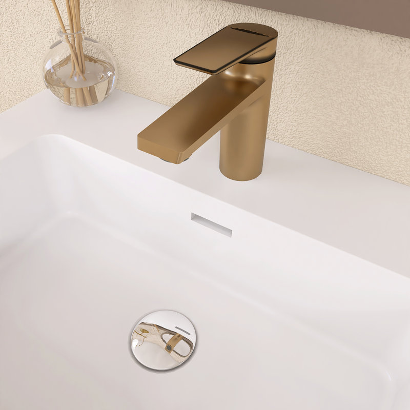 Meuble-lavabo simple 24 po avec plateau Kansiray, Blanc, Blanc