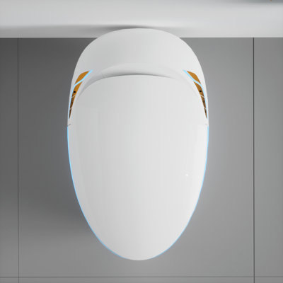 Toilette moderne et intelligente avec bidet, siège à ouverture / fermeture automatique, modes de lavage multiples, séchoir à air chaud, toilette en porcelaine blanche, eau chaude