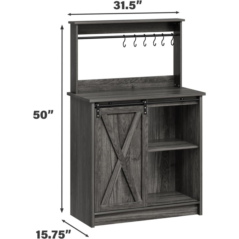 Armoire avec 6 crochets Abrianna Farmhouse, Gris