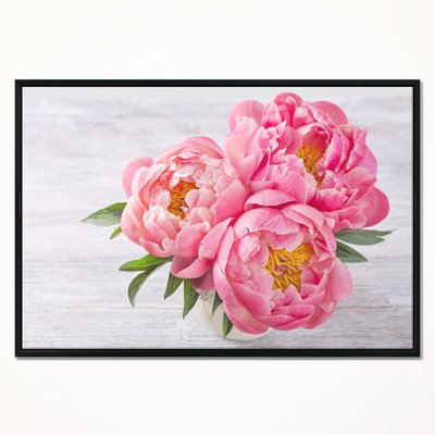 " Bunch Of Peony Flowers In Vase "