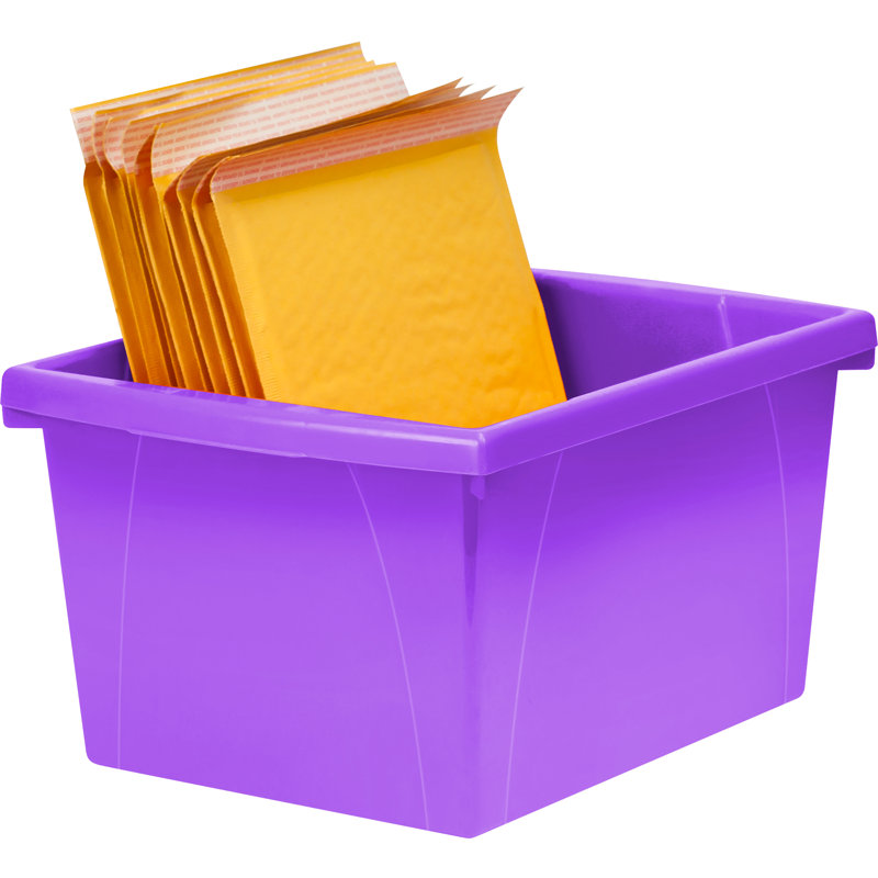 Boîte de rangement Storex de 4 gallons Storex, mauve, paquet de 3, Mauve