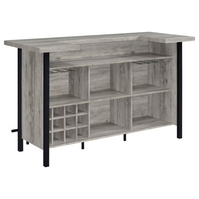 Menimen Grey Driftwood Freestanding Bar Unit