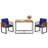 3 Pcs Patio Dining Table Set Acacia Wood Tabletop With Bistro Chairs Large W/ Seat Cushions