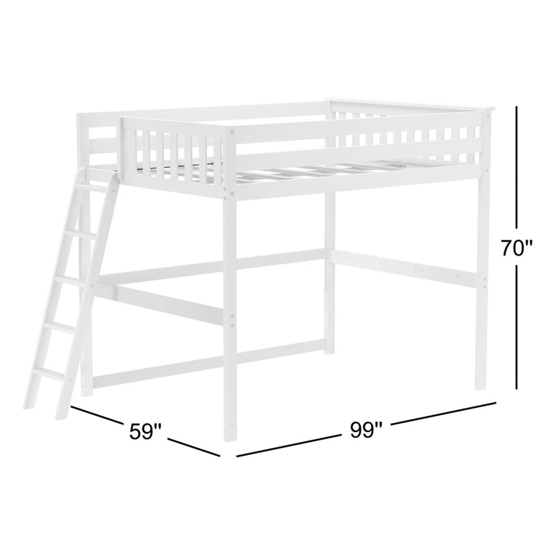 Epimenio Full Solid Wood Platform Loft Bed by Harriet Bee, Walnut