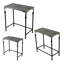 Ensemble de 3 tables gigognes galvanisées pour la maison et le jardin, structure en fer métallique, 15,8 lb